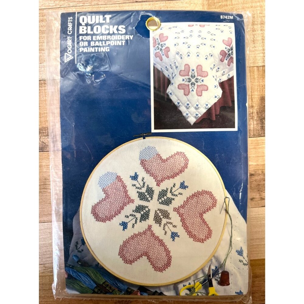 Vogart Crafts 6 Quilt Blocks For Embroidery Or Ballpoint Painting 18x18 Inches